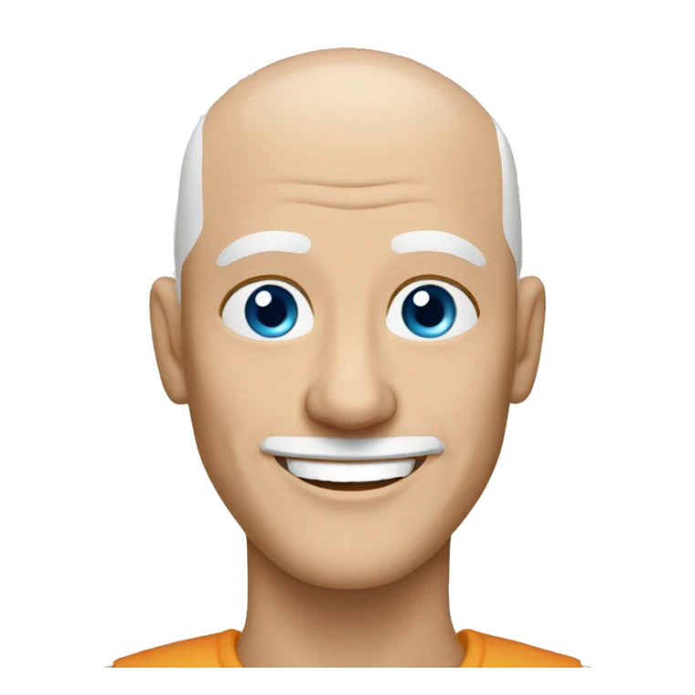 bald older white man blue eyes smiling  sticker