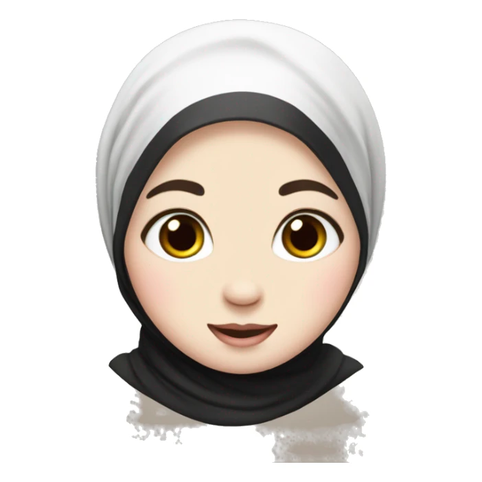 Panda merah sedang memeluk anak perempuan berhijab sticker