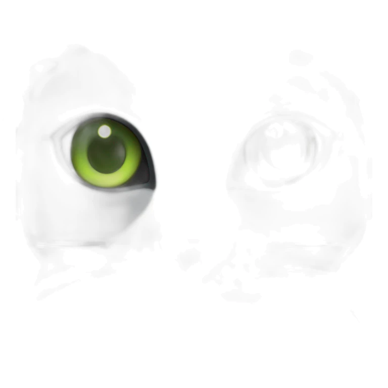 Un Chat gris foncé efreyée avec des yeux verts avec le flash sticker