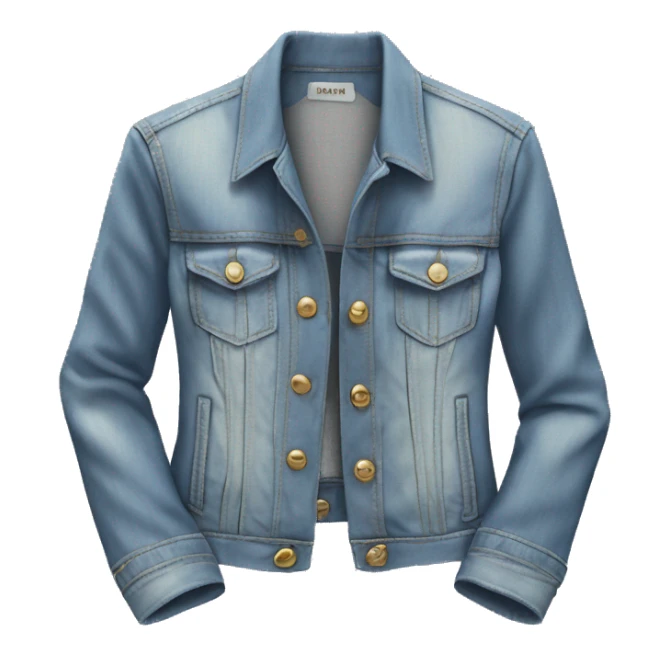 Hyper Realistic isolated open feminine light denim fashion jacket. sticker