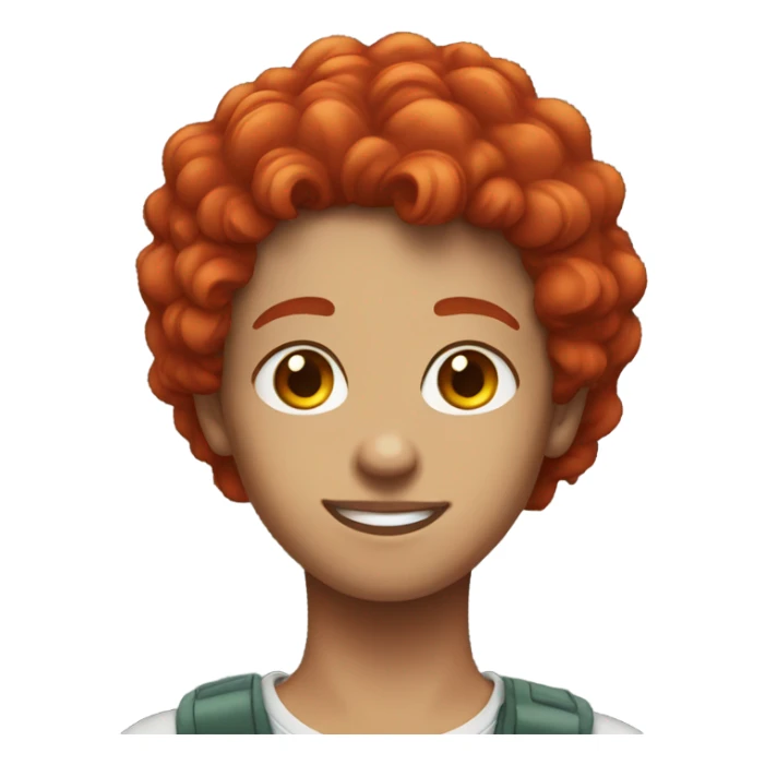 young adult with vibrant red hair sticker