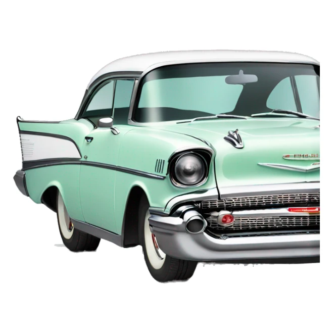 Blue 1957 Chevrolet bel air side view sticker