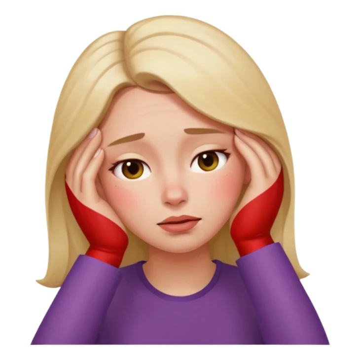 woman fainting with hand on forehead, expressive, apple style emoji sticker