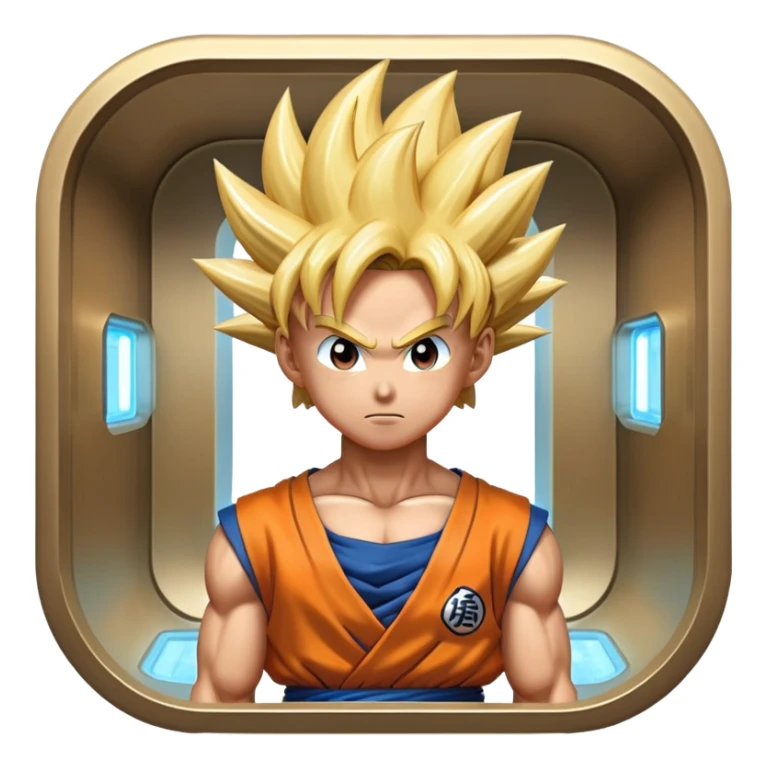 Goku en la cabina de regeneracion sticker