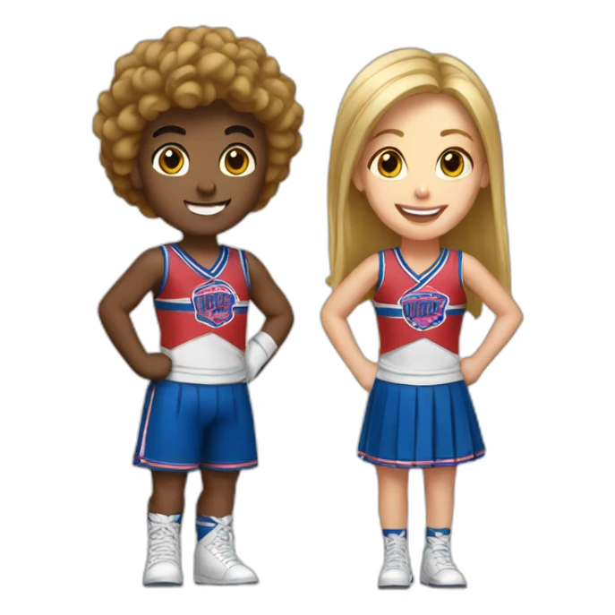 Cheerleading boy and girl sticker