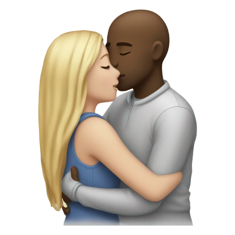 white couple kissing and hugging sticker
