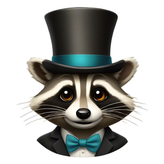 rich raccoon with a top hat sticker