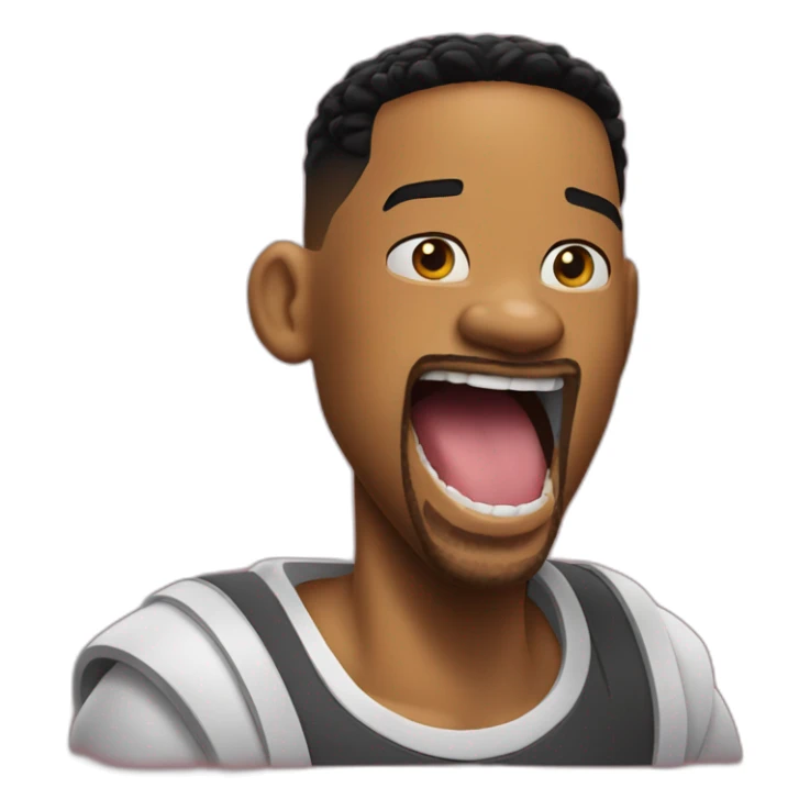 Will smith happy with your mouth a little open sticker