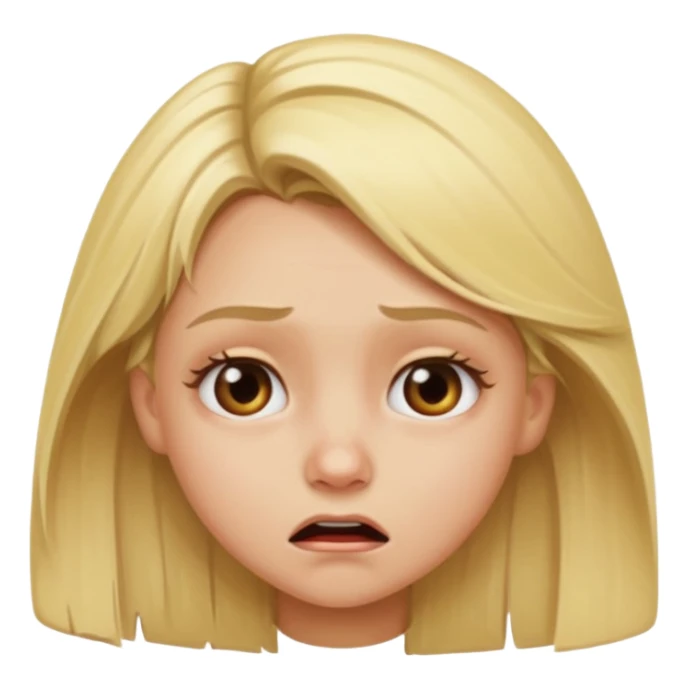 Blonde girl with face of disgust   sticker
