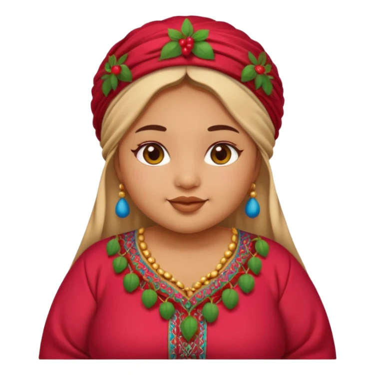 Cute emoji female chubby with a berry she is tan and moroccan  sticker
