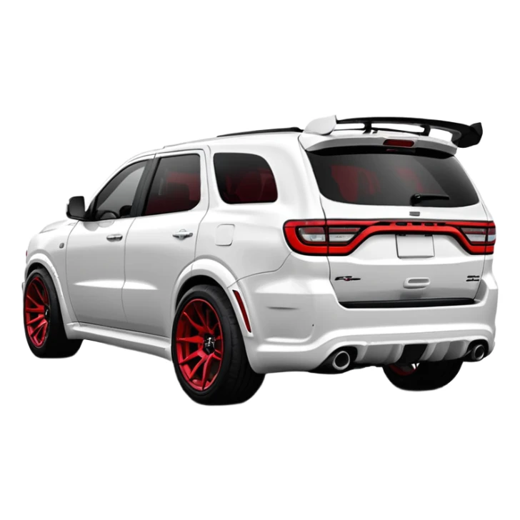 Durango DOSH HellCat SRT white and With low suspension body kit 4k, 8k and carbon: spoiler Wheels and hood With red tint sticker