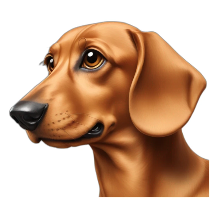 Dog head reality dachshund Looks to the left side 180 Degrees sticker