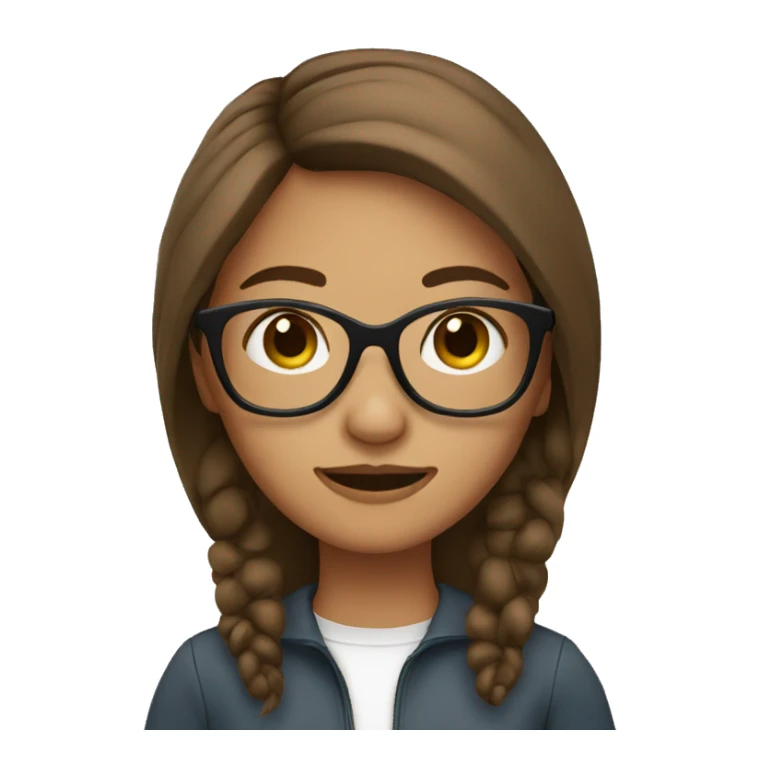 brown hair girl with glases sticker