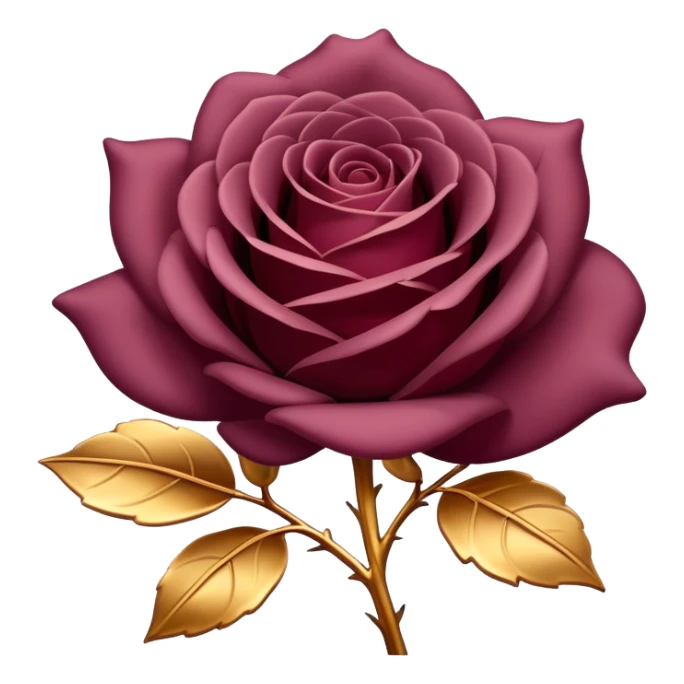 A dark Mauve red romantic Rose with gold petals sticking out sticker