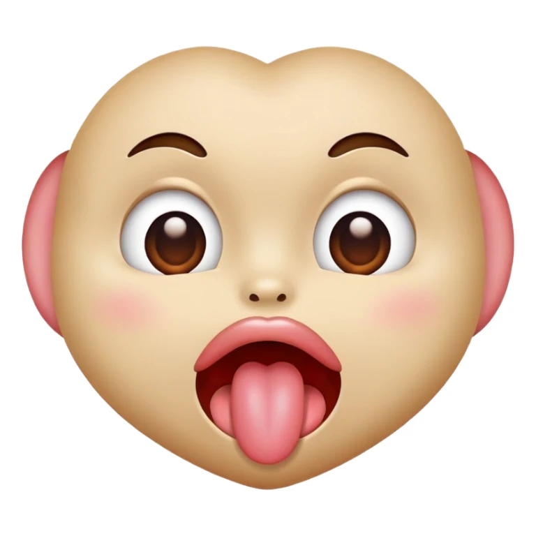face with tounge out and heard eyes sticker