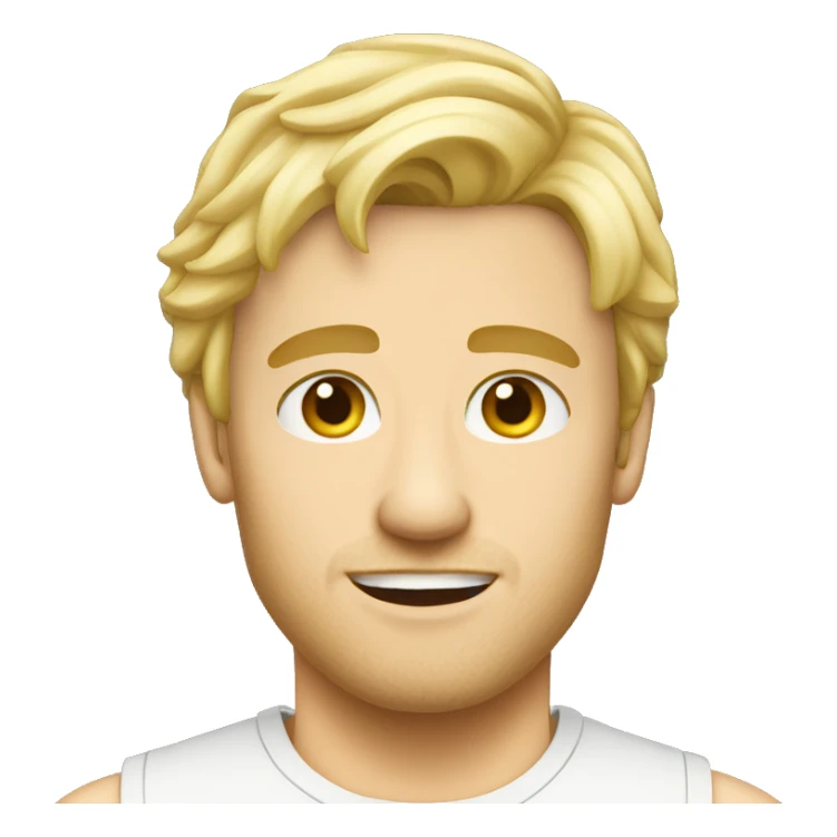 blonde guy short mullet no facial hair sticker