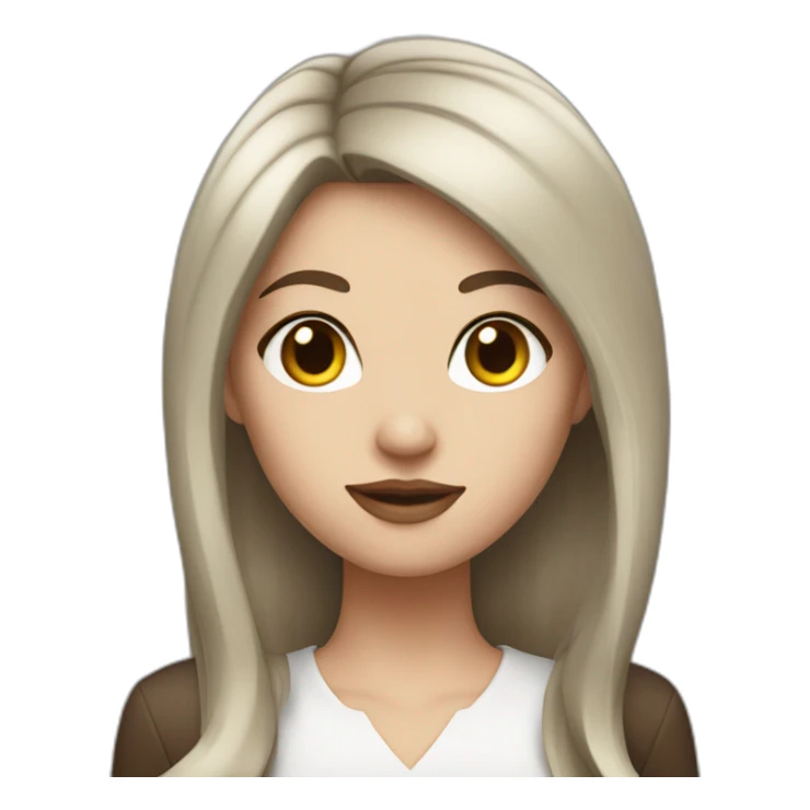 boss girl with brown hair and white skin sticker