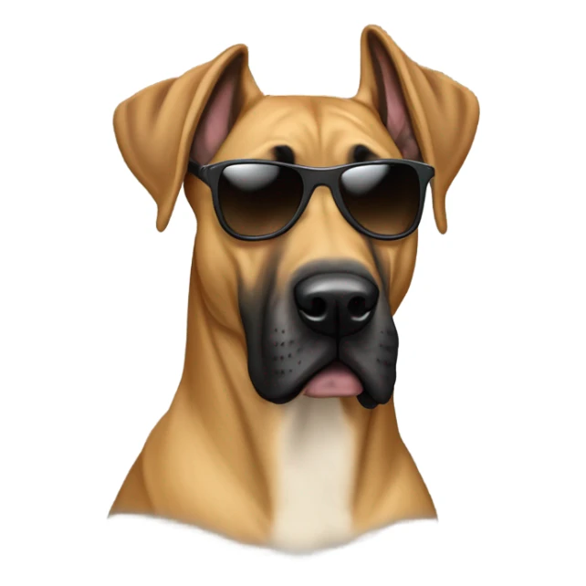 Great Dane mixed with malinois wearing sunglasses  sticker