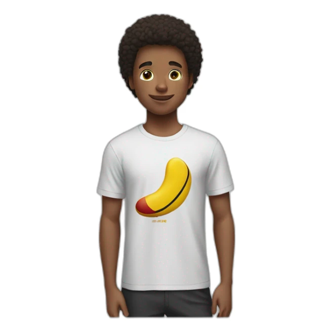 Garçon avec un t-shirt Nike sticker