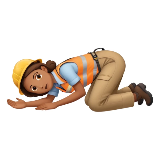 female labour worker fainted on the floor sticker