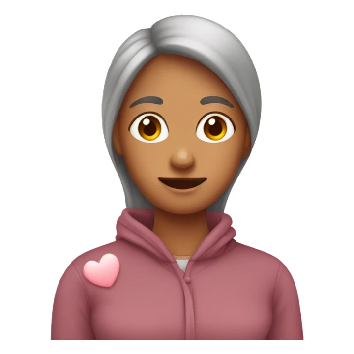 Mom word with cute little heart emoji sticker