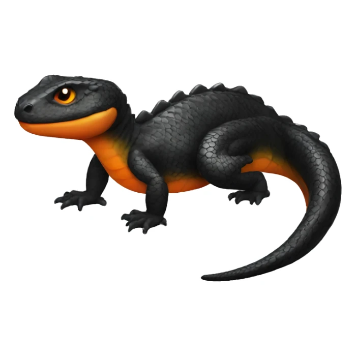 Black Shiny Reptile with Orange belly Full Body sticker