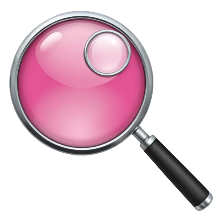 mix light pink dark pink and white girly chrome internet logo with a magnifying glass sticker
