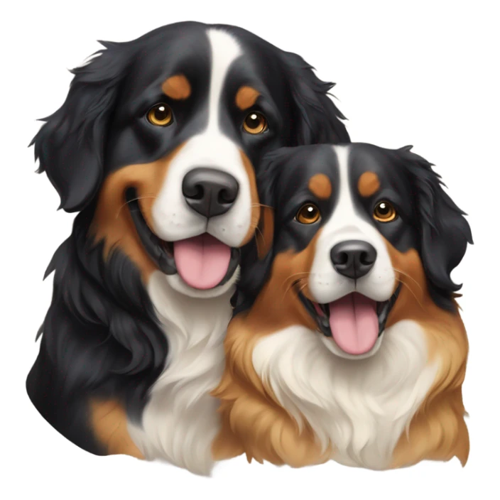 golden retriever and Bernese mountain dog playing together sticker