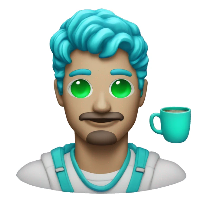 coffee with JITTERY JADE and VAPORWAVE BLUE colors sticker