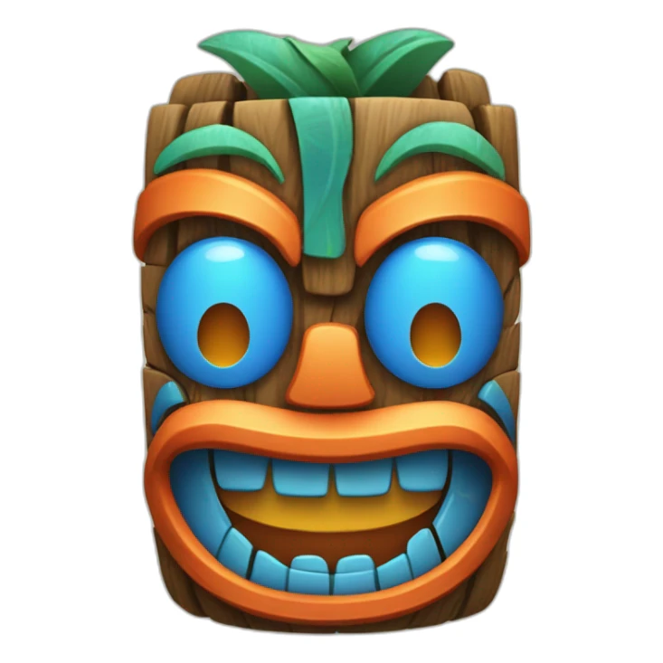 Tiki with colors blue and orange-butterflyl-tornado-smile sticker