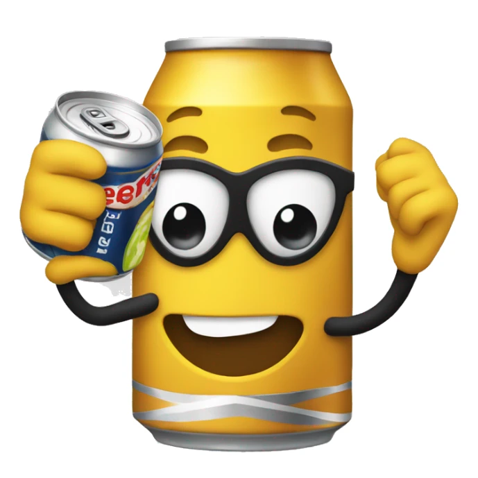 cheers with can of energy sticker