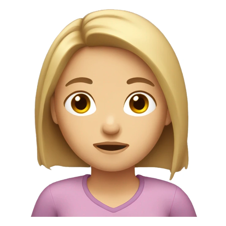 Girl with brown/blond hair is very tired  sticker