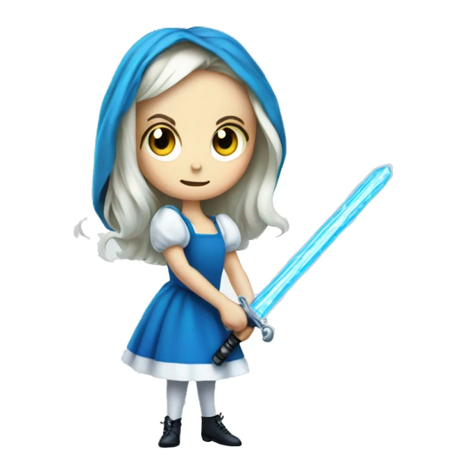 Alice in the wonderland with laser sword sticker