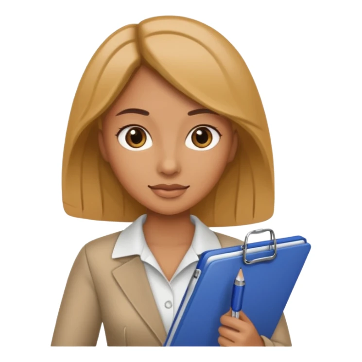 women with clipboard and pen sticker