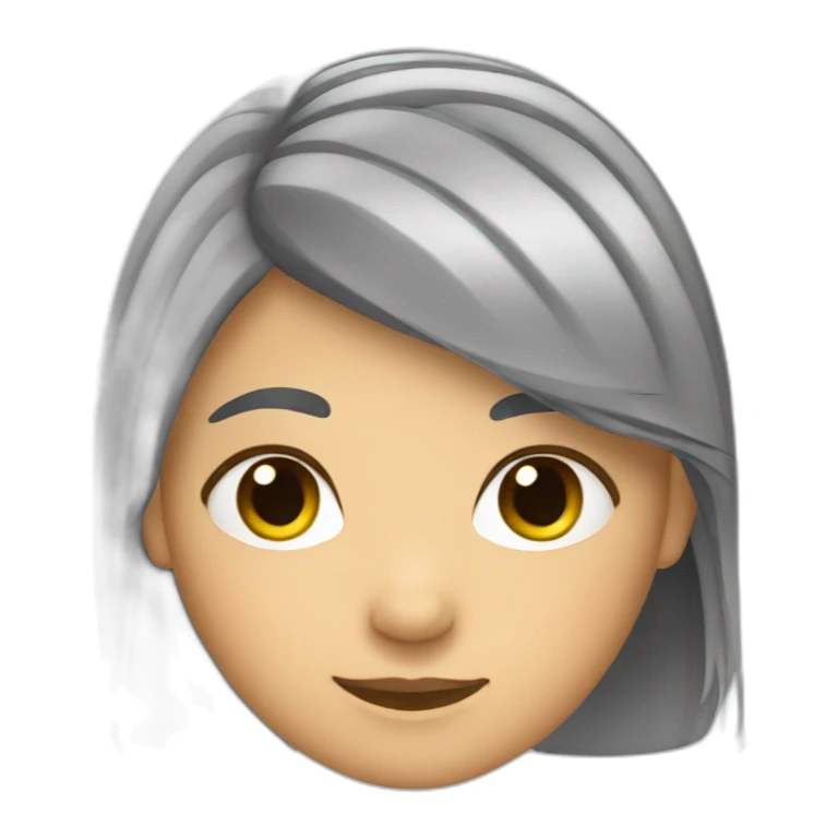 girl pulling her hair with grey roots sticker