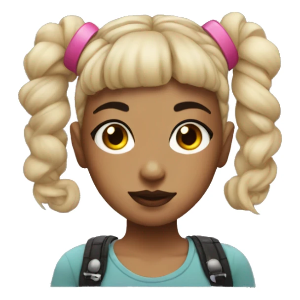 Tattooed girl with space buns and side bang sticker