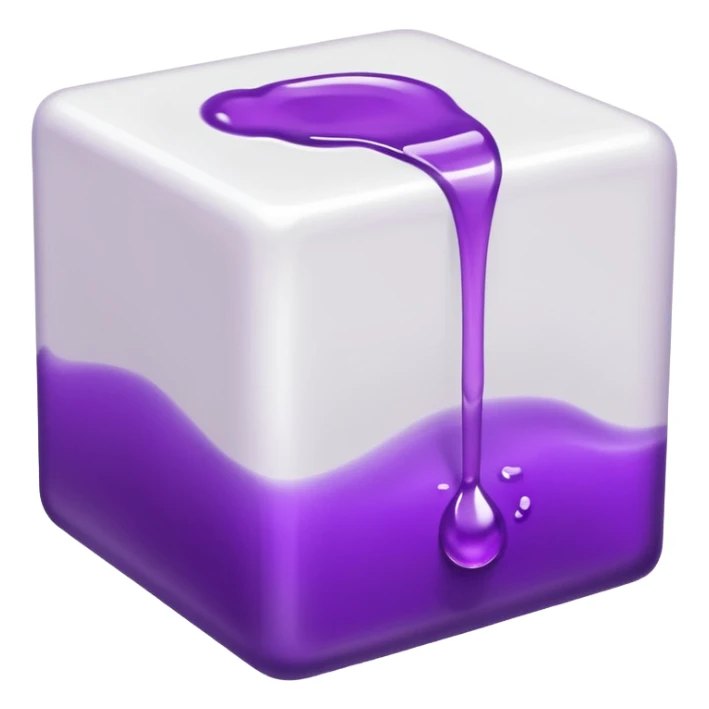 a white cub with purple liquid that is tipped over with the liquid slightly pouring out sticker