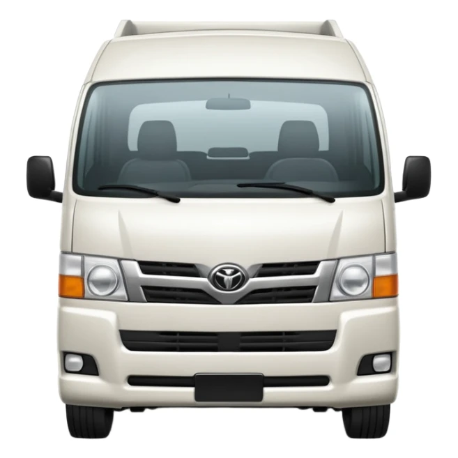 3D emoji of a Peruvian urban white toyota hiace sticker