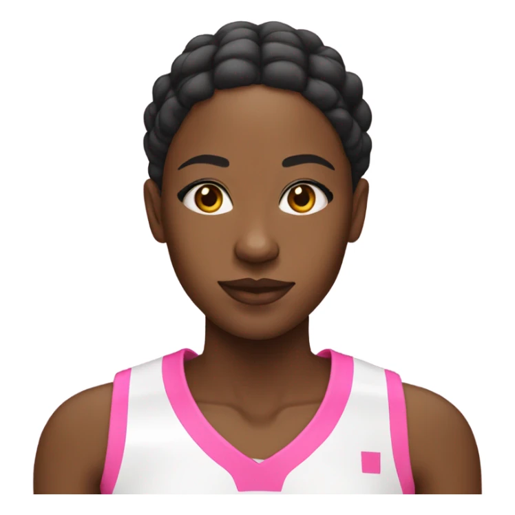 Black women with a white and pink basketball jersey on sticker