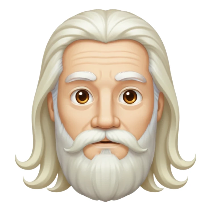 God, man with long white hair, beard and white mustache, wise looking, deity sticker