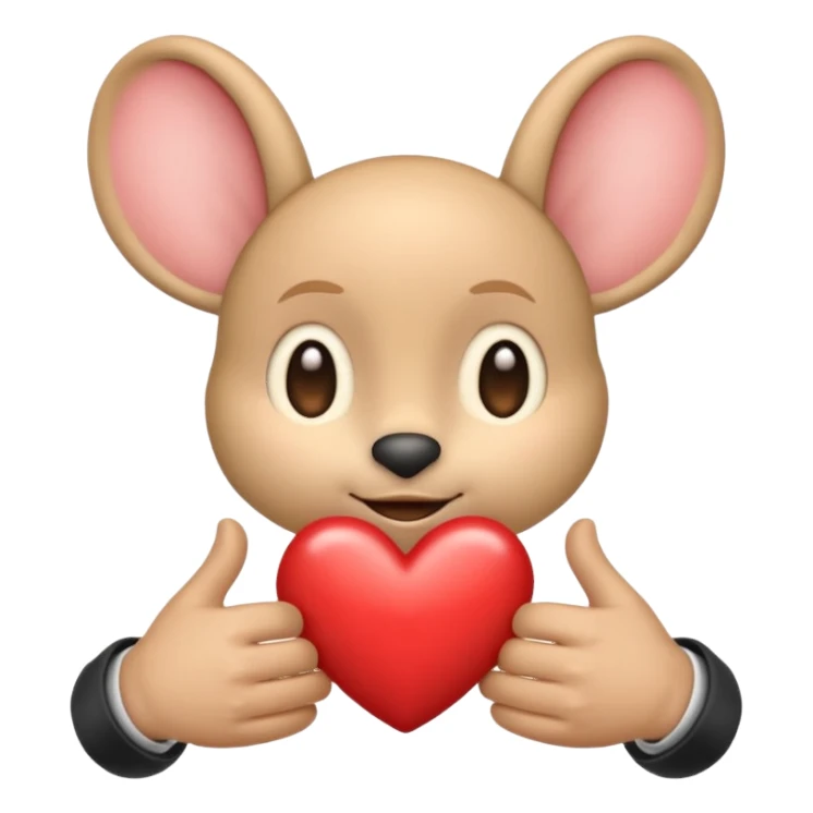 emoji that shows respect heart big ears and shaking hands sticker