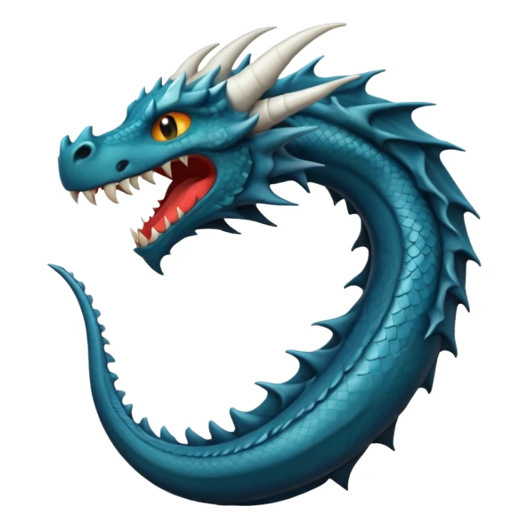 iOS style emoji, minimal dragon fang, dark fantasy object sticker