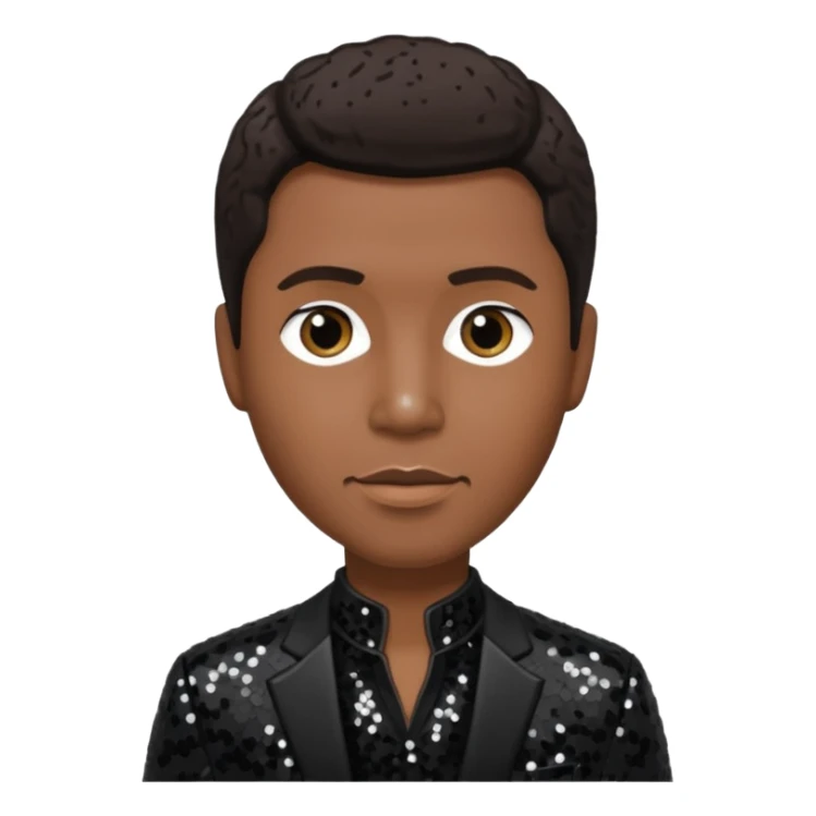 Kenneth Babyface Edmonds with dark brown hair, black sequin outfit sticker