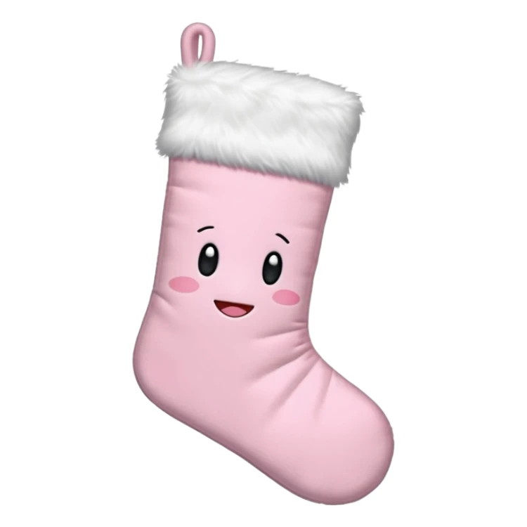 an aesthetic baby pink  christmas stocking sticker