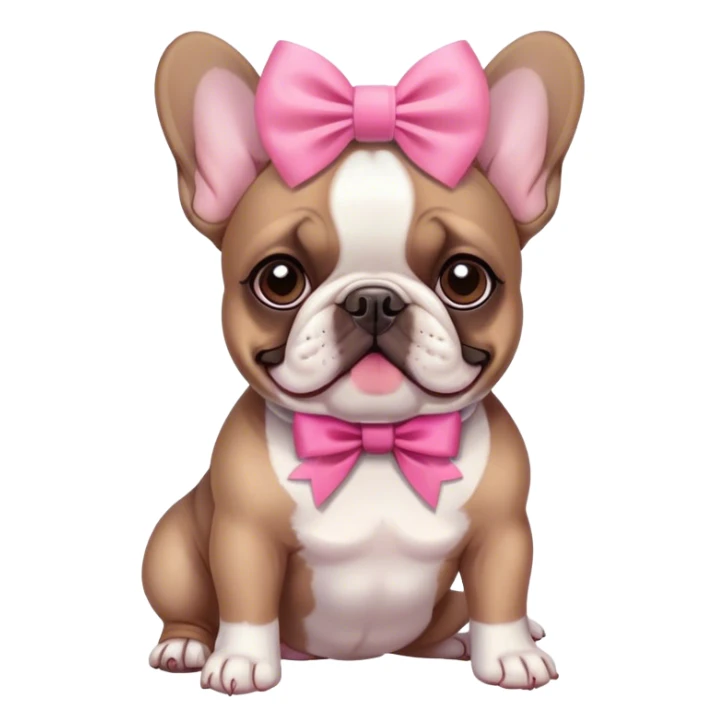 French bulldog with a pink bow sticker
