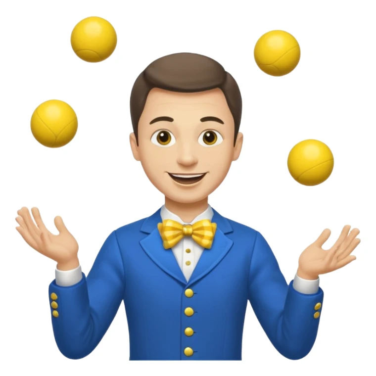 circus juggler zelensky juggling two balls blue and yellow sticker