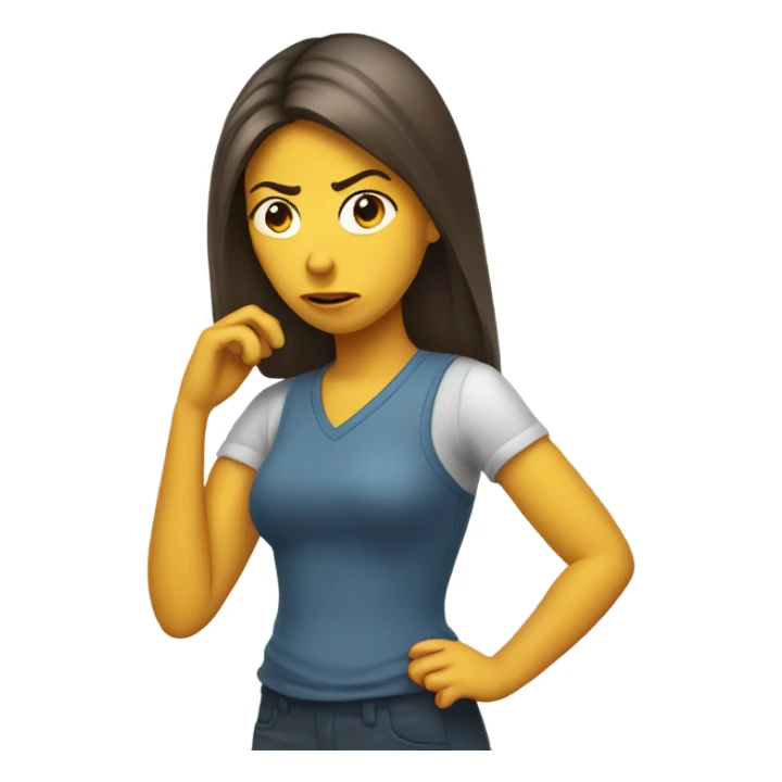 Side eye irritated tucking hair behind ear sticker