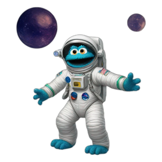 sesame street astronaut kaiju sticker