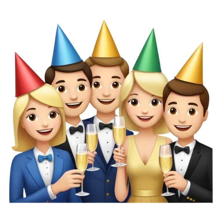 Happy characters mingling and socializing at a party sticker