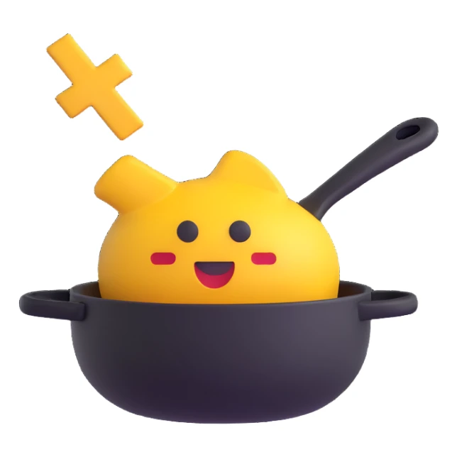 Move the plus symbol to the top right outside the kitchen area. Keep the kitchen and plus symbol clear and visually appealing in a Microsoft style 3D fluent emoji look. sticker